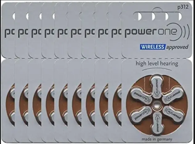 Power one hearing aid batteries Size 312 Pack of 60 batteries  10 Strip