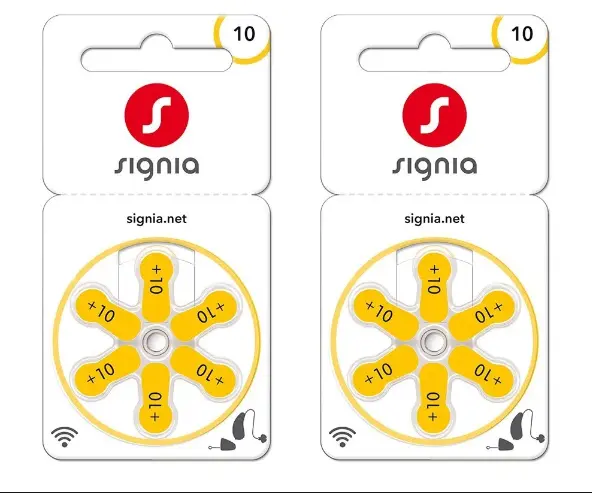 Signia Hearing Aid Batteries Size 10 Pack of 12 Batteries