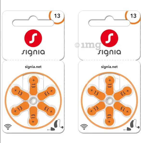Signia Hearing Aid Batteries Size 13 Pack of 12 batteries 2 Strips