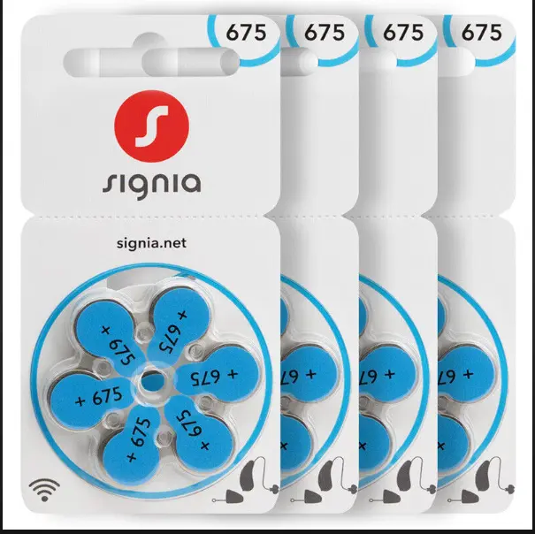 Signia Hearing aid batteries Size 675 Pack of 24 batteries 4 Strip